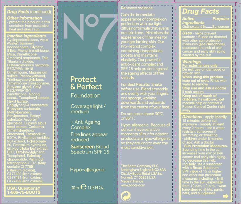 No7 Protect and Perfect Foundation Sunscreen Broad Spectrum SPF 15 Calico